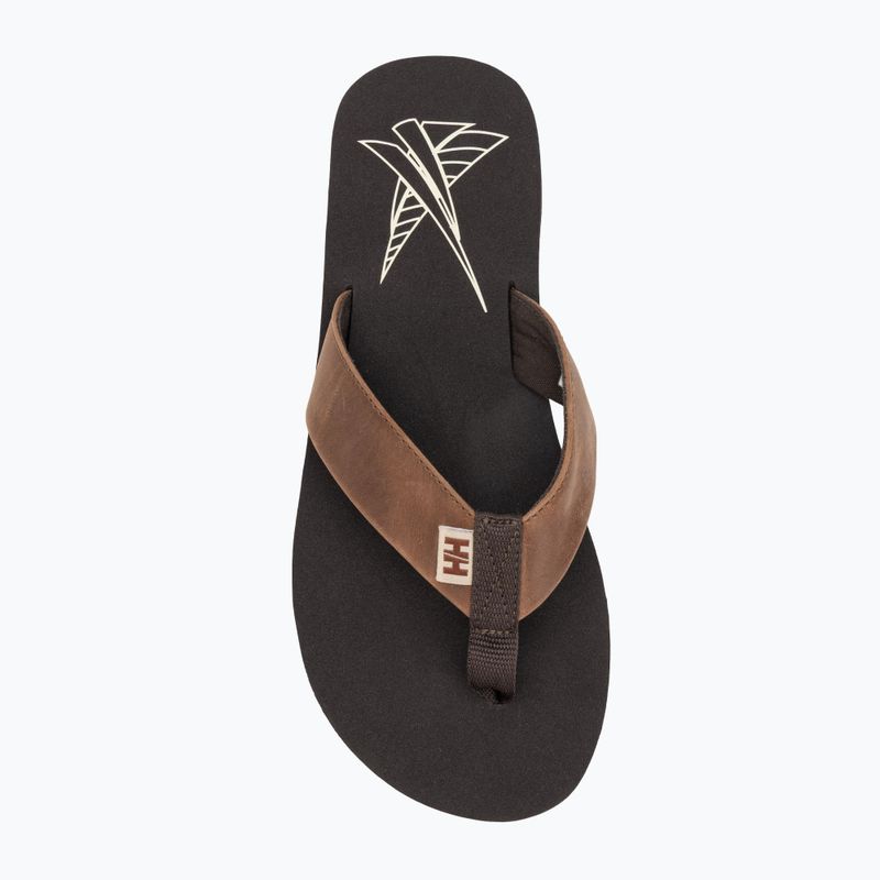 Papuci pentru bărbați Helly Hansen Seasand 2 Leather Sandals espresso / fallen rock / c 5