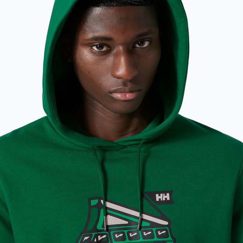Tricou de trekking pentru bărbați Helly Hansen F2F F2F Hoodie din bumbac organic malachite 3