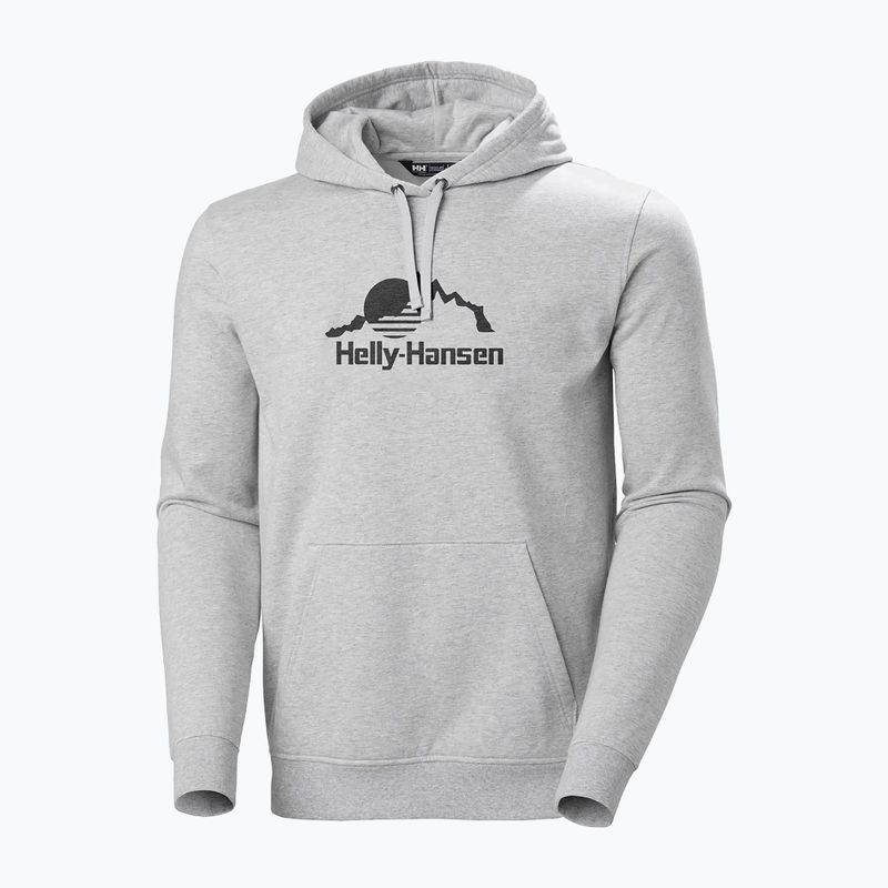 Helly Hansen Nord Graphic Pull Over Hoodie pentru bărbați, gri melang