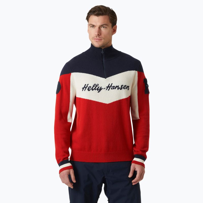 Bluză de schi pentru bărbați Helly Hansen Apres Knitted Sweater red