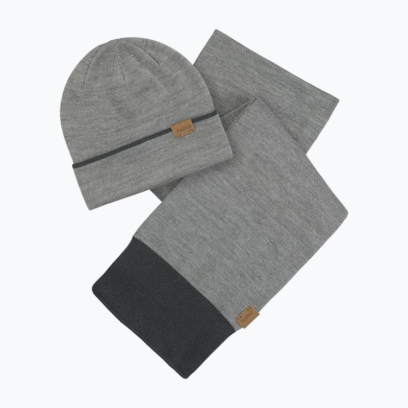 Set căciulă + fular Musto Tipped Beanie & Scarf Gift Set grey/ melange