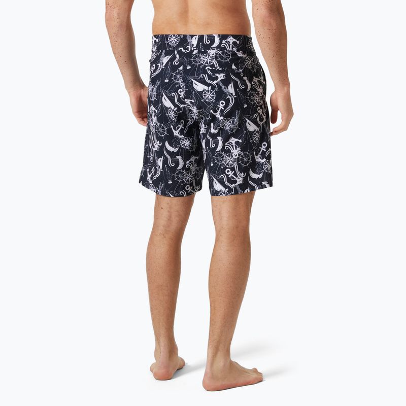 Pantaloni scurți de baie pentru bărbați Helly Hansen Newport Boardshorts 8" navy nautical aop 2