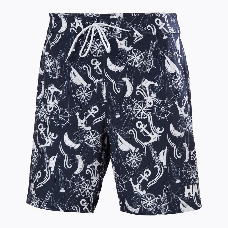 Pantaloni scurți de baie pentru bărbați Helly Hansen Newport Boardshorts 8" navy nautical aop 5