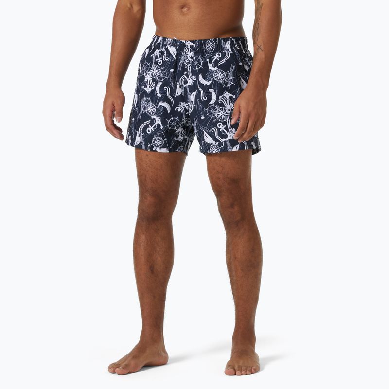 Pantaloni scurți de baie pentru bărbați Helly Hansen Newport Trunk navy nautical aop 3