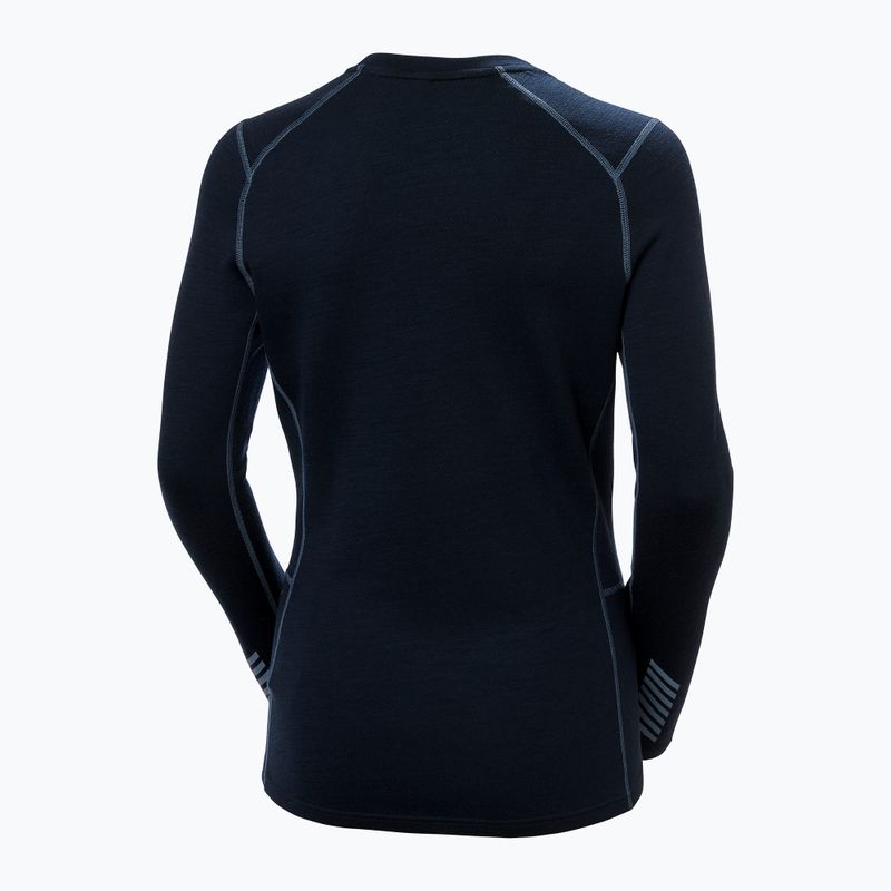 Bluză termică damă Helly Hansen Lifa Merino Midweight Graphic Crew navy nordic rose aop 6