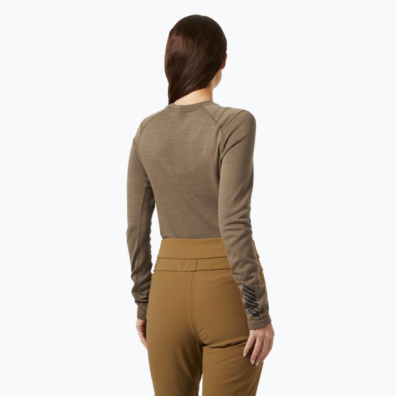 Longsleeve termoactiv pentru femei Helly Hansen Lifa Merino Midweight Graphic Crew sepia houndstooth aop 2