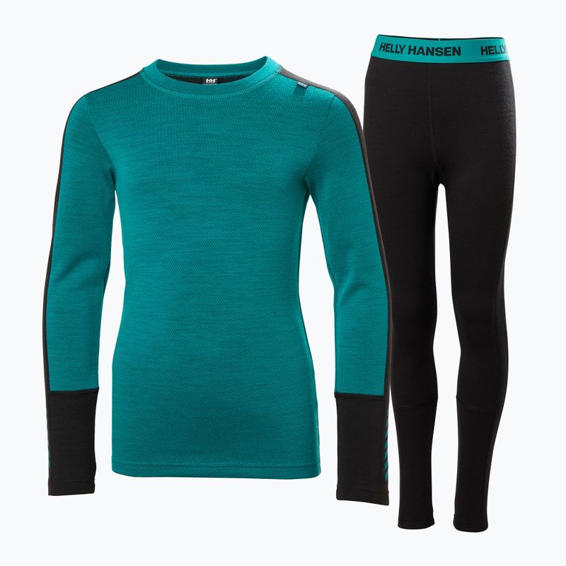 Set de lenjerie termoactivă pentru copii  Helly Hansen JR Lifa Merino Midweight signal green 5
