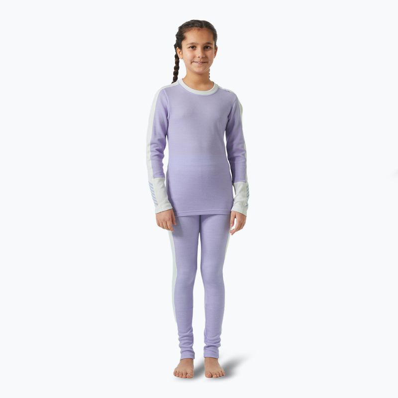 Set de lenjerie termoactivă pentru copii Helly Hansen JR Lifa Merino Midweight bright lavender