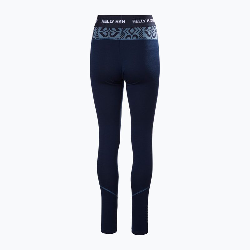 Pantaloni termoactivi pentru femei Helly Hansen Lifa Merino Midweight navy nordick rose aop 6