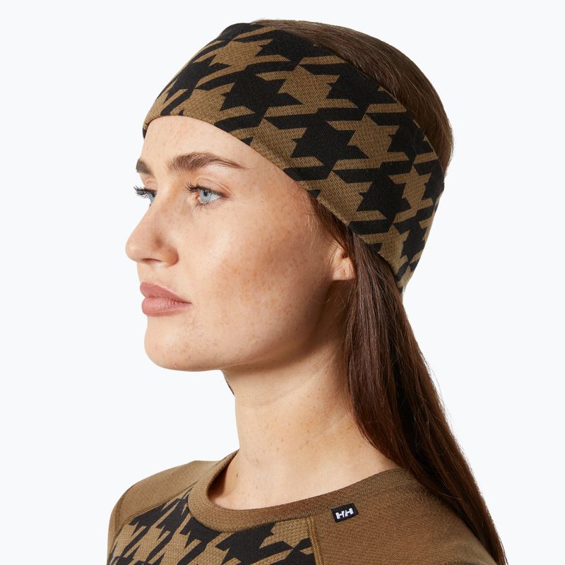 Bandă de cap Helly Hansen Lifa Merino sepia houndstooth aop 2