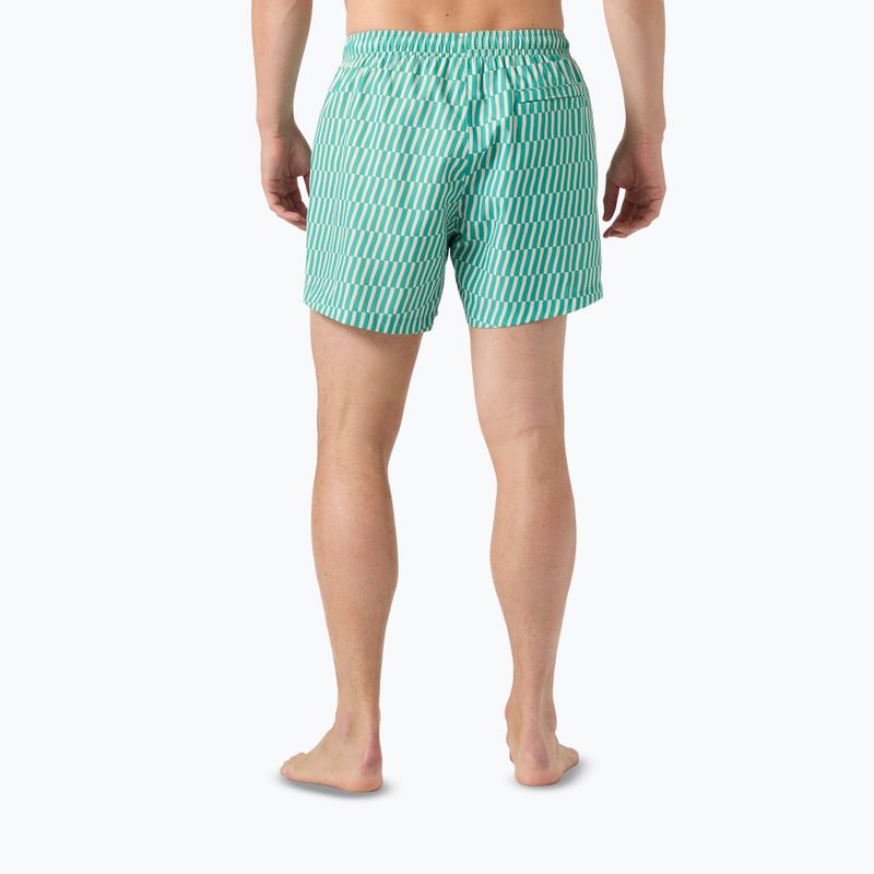 Pantaloni scurți de navigație pentru bărbați Helly Hansen Newport Trunk 4.5" dark mint offset stripe ao 4