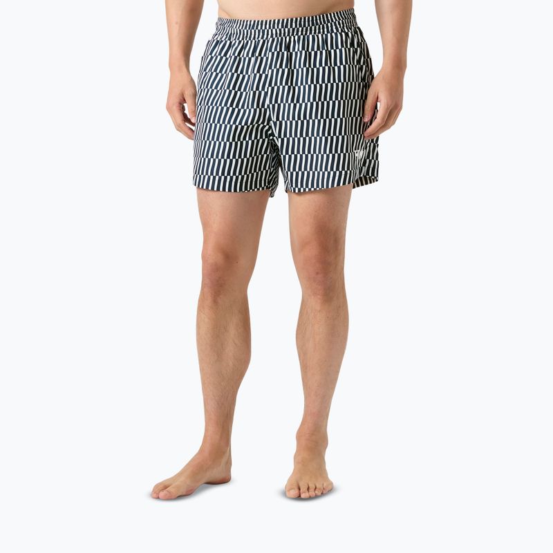 Pantaloni scurți de navigație pentru bărbați Helly Hansen Newport Trunk 4.5" navy offset stripe aop 3