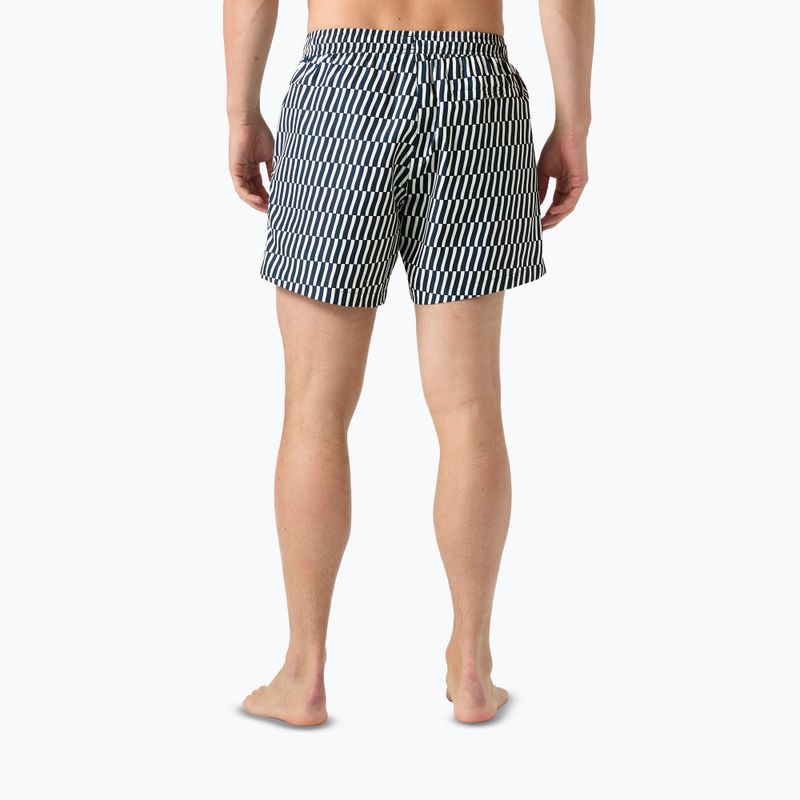 Pantaloni scurți de navigație pentru bărbați Helly Hansen Newport Trunk 4.5" navy offset stripe aop 4
