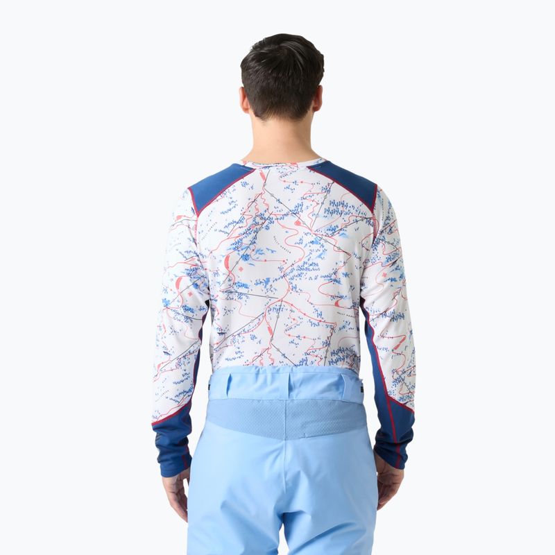 Bluză termoactivă pentru bărbați Helly Hansen Lifa Active white slope map aop 2