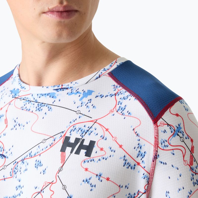 Bluză termoactivă pentru bărbați Helly Hansen Lifa Active white slope map aop 3
