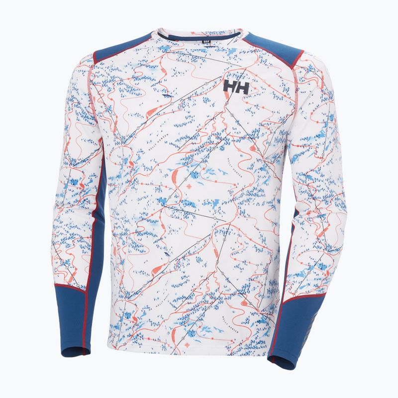 Bluză termoactivă pentru bărbați Helly Hansen Lifa Active white slope map aop 5