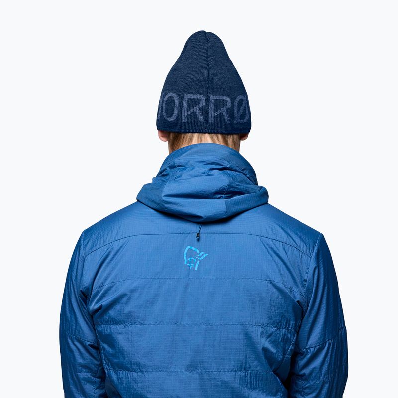 Căciulă de iarnă NORRONA MerinoUll Logo Beanie indigo night melange 4