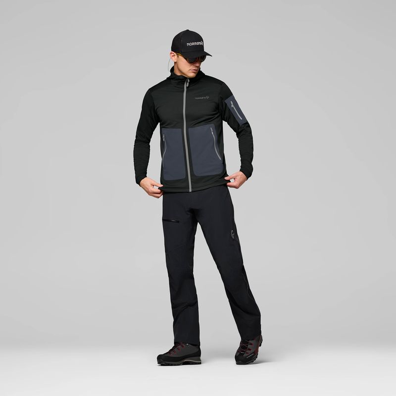 Bluză de trekking pentru bărbați NORRONA Falketind Warm2 Stretch Hood caviar black 2