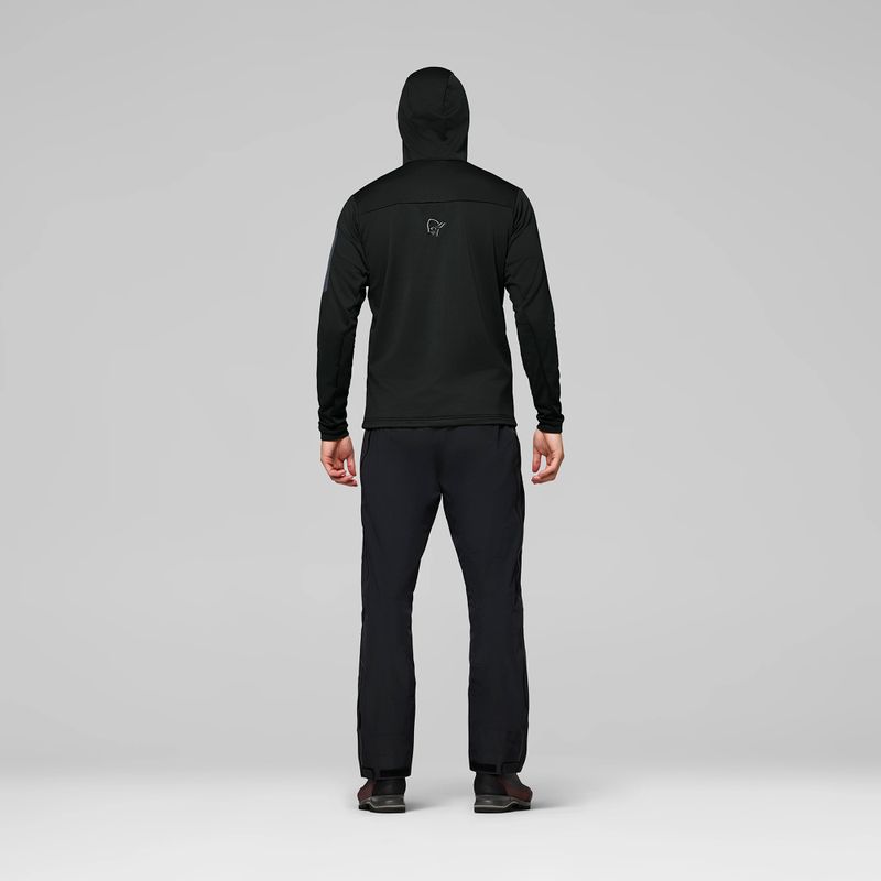 Bluză de trekking pentru bărbați NORRONA Falketind Warm2 Stretch Hood caviar black 3