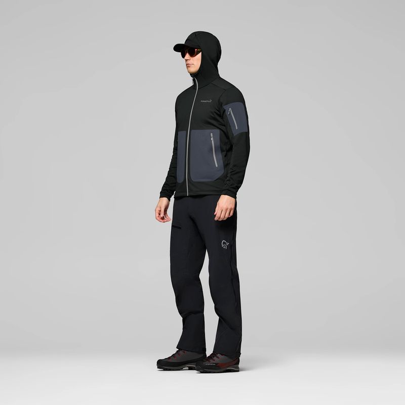 Bluză de trekking pentru bărbați NORRONA Falketind Warm2 Stretch Hood caviar black 4