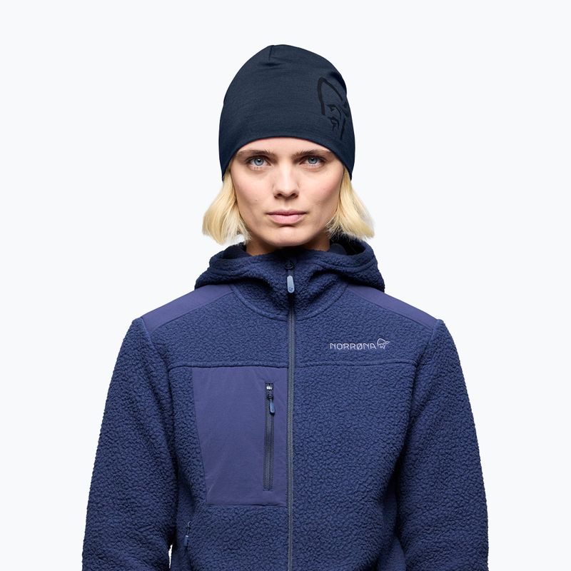 Căciulă de iarnă NORRONA PureUll 180 Beanie indigo night 2