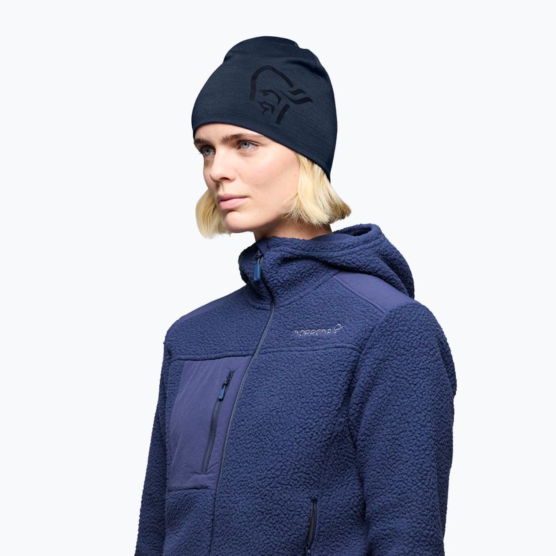 Căciulă de iarnă NORRONA PureUll 180 Beanie indigo night 3