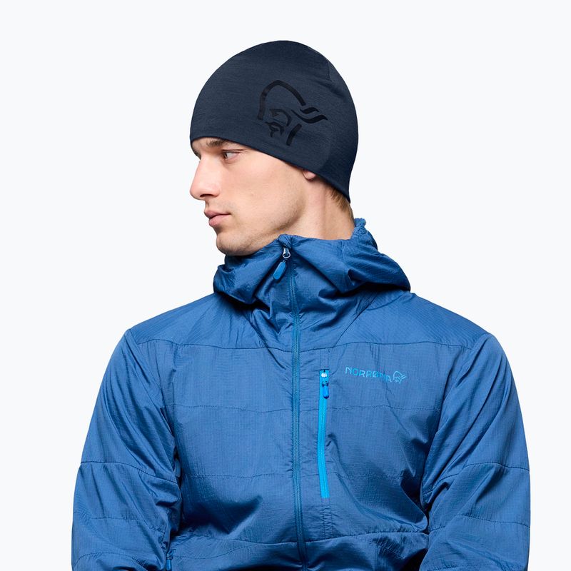 Căciulă de iarnă NORRONA PureUll 180 Beanie indigo night 4