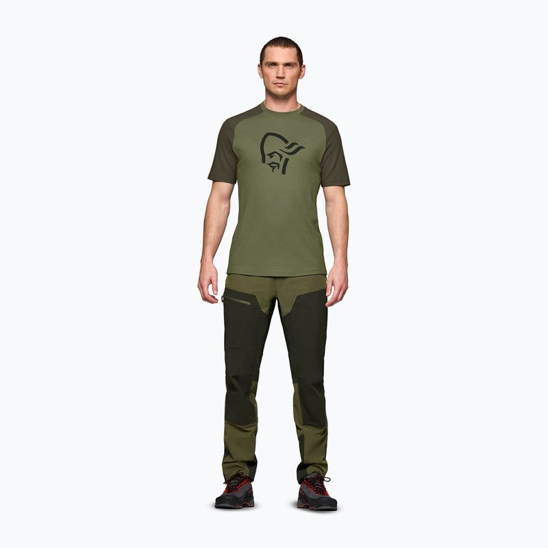 Tricou de trekking pentru bărbați NORRONA Femund PureUll loden green 2