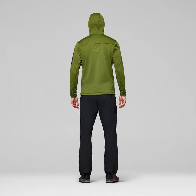 Bluză de trekking pentru bărbați NORRONA Falketind Warm2 Stretch Hood pesto 3