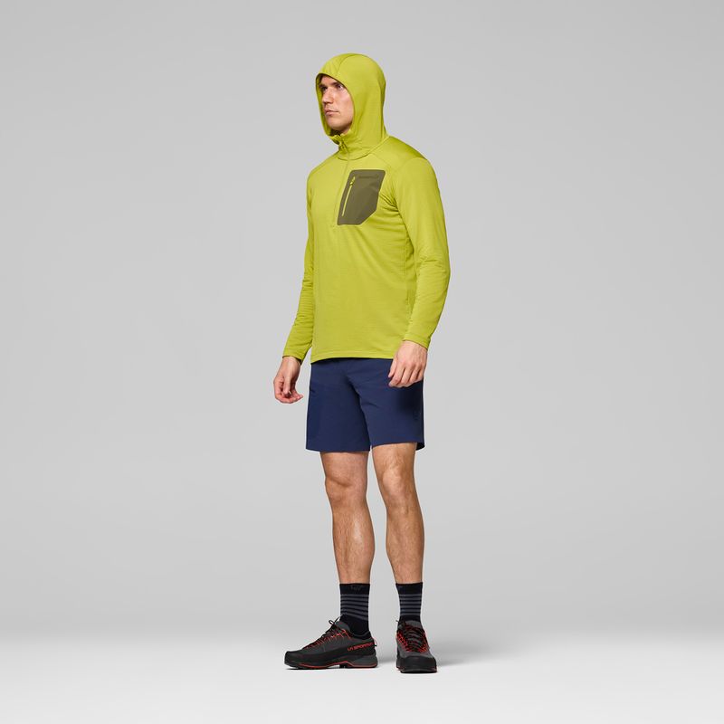 Bluză de trekking pentru bărbați NORRONA Falketind Warm1 Hood golden lime/olive night 4
