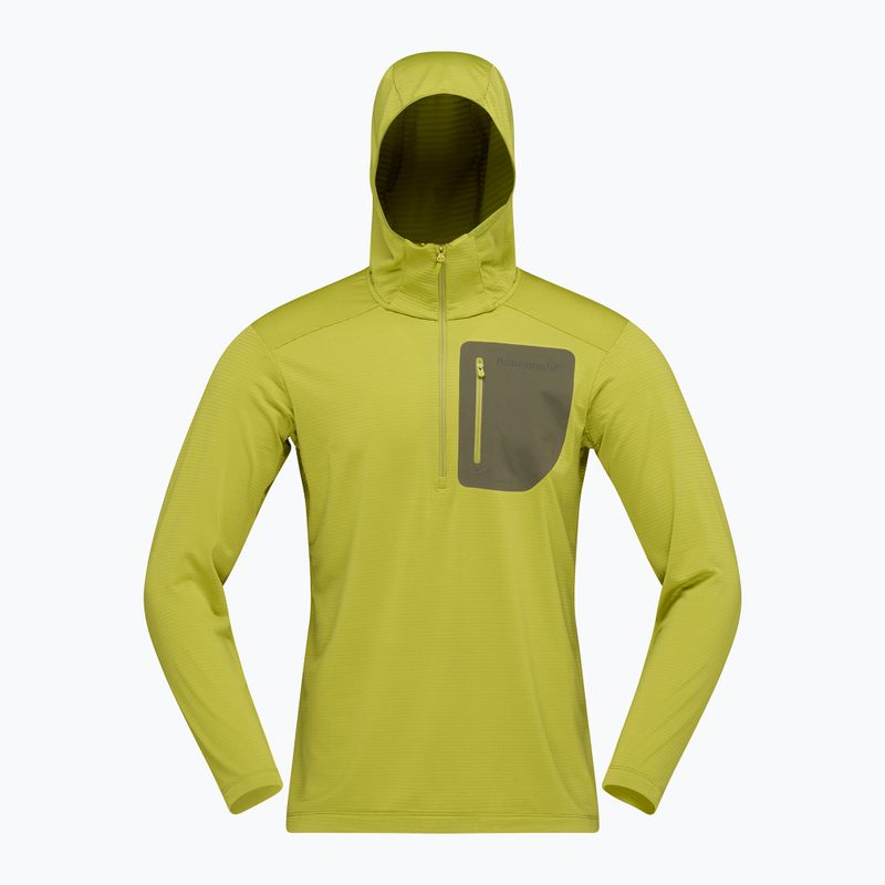 Bluză de trekking pentru bărbați NORRONA Falketind Warm1 Hood golden lime/olive night 6