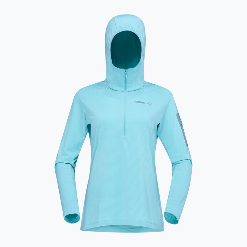 Bluză de trekking pentru femei NORRONA Falketind Warm1 Hood aqua haze/trooper 5