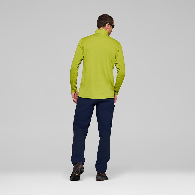 Bluză de trekking pentru bărbați NORRONA Femund Warm1 Zip Neck golden lime/olive night 3