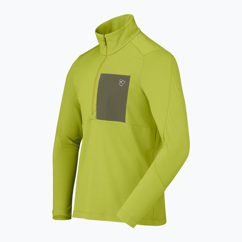 Bluză de trekking pentru bărbați NORRONA Femund Warm1 Zip Neck golden lime/olive night 7
