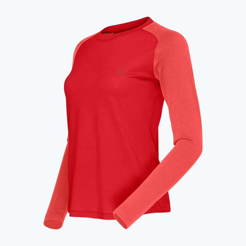 Longsleeve de trekking pentru femei NORRONA Femund PureUll LS aura orange/paprika 6