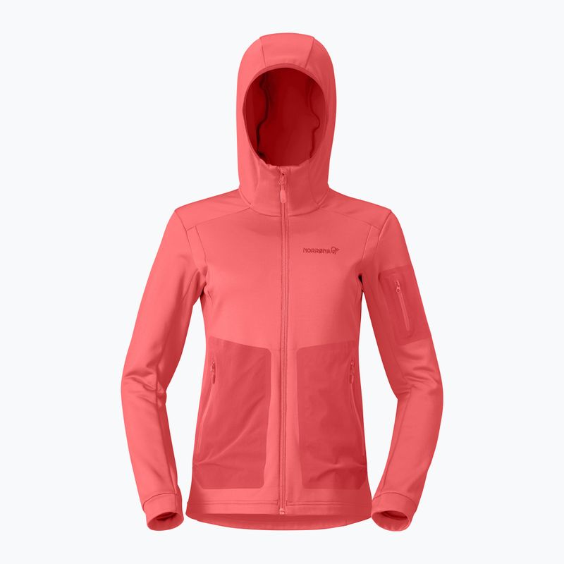 Bluză de trekking pentru femei NORRONA Falketind Warm2 Stretch Hood deep sea coral/baked apple 5