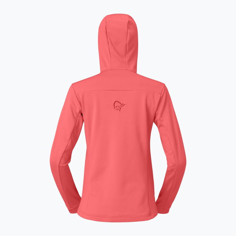 Bluză de trekking pentru femei NORRONA Falketind Warm2 Stretch Hood deep sea coral/baked apple 6