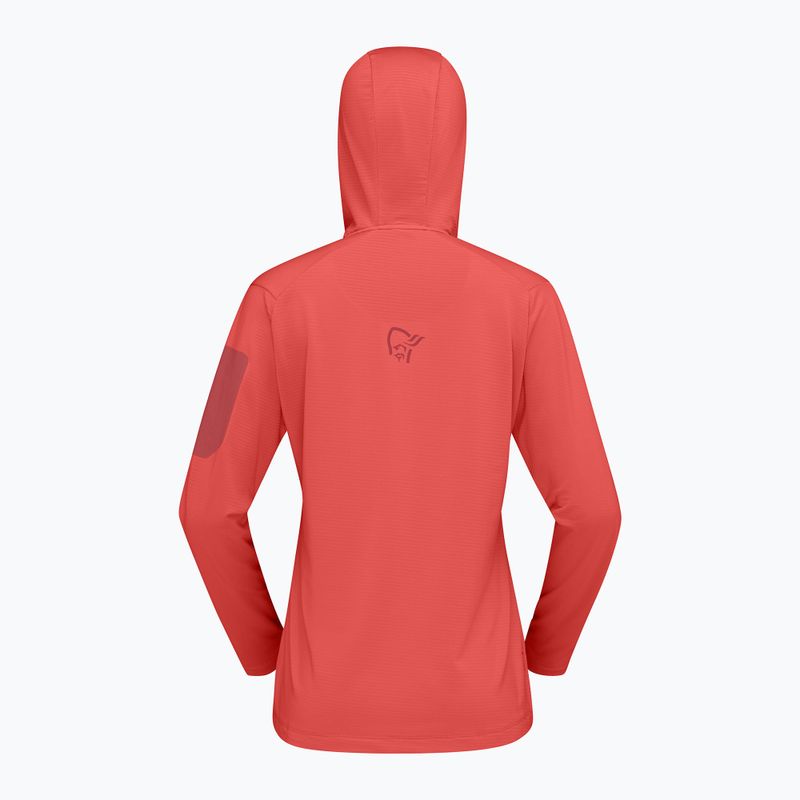 Bluză de trekking pentru femei NORRONA Falketind Warm1 Hood deep sea coral/baked apple 6