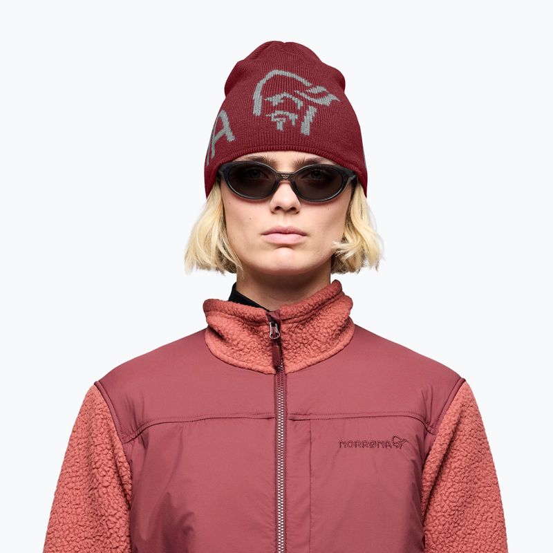 Căciulă de iarnă NORRONA MerinoUll Logo Beanie port 2