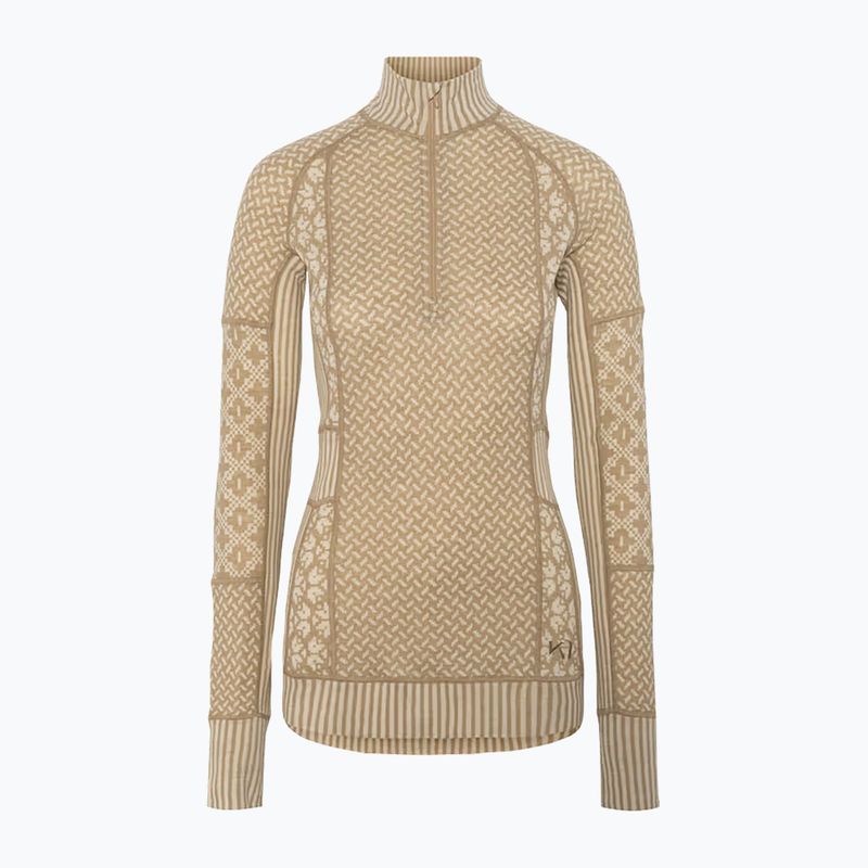 Bluză termoactivă pentru femei KARI TRAA Smekker Half Zip mocha 3