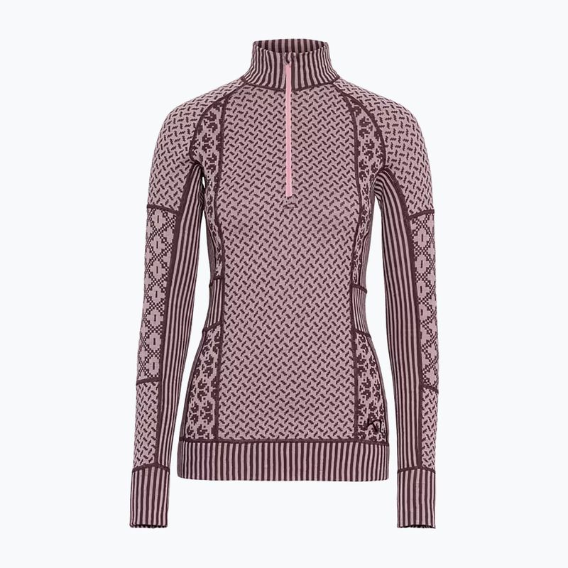Bluză termoactivă pentru femei KARI TRAA Smekker Half Zip cocoa powder 4