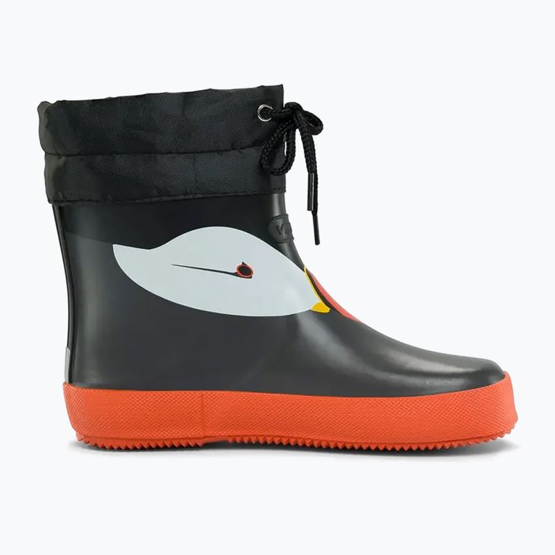 Cizme de cauciuc pentru copii Viking Footwear Alv Barefoot Paw Print negru 9