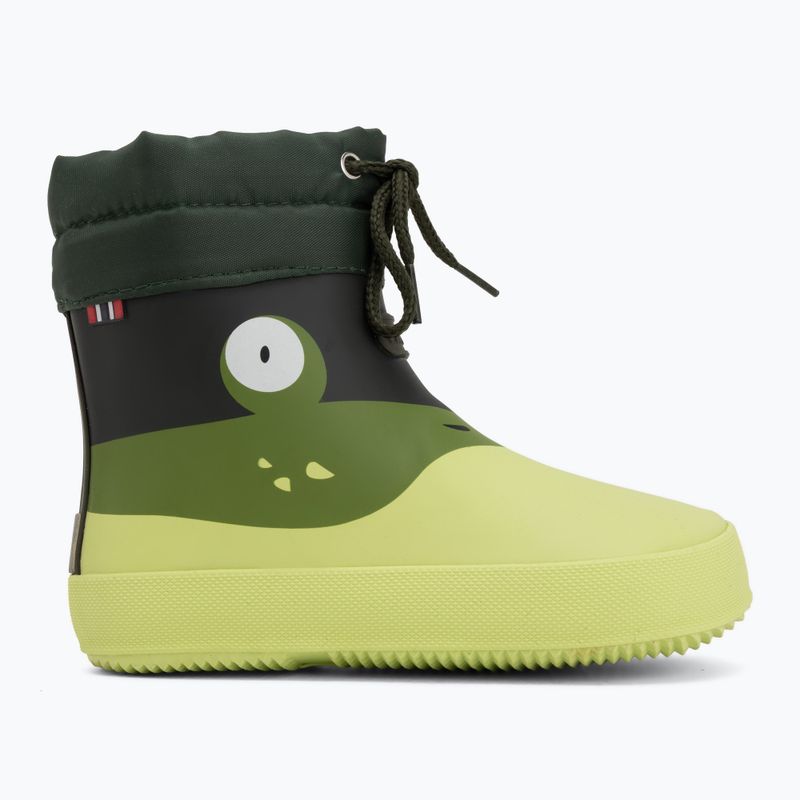 Cizme de cauciuc pentru copii Viking Footwear Alv Barefoot Paw Print verde deschis/verde 2