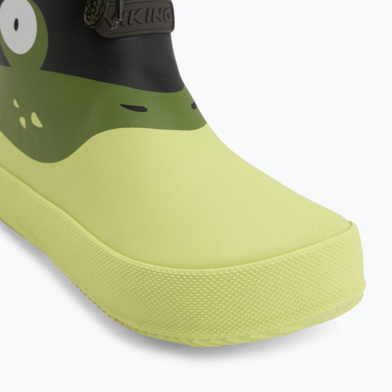 Cizme de cauciuc pentru copii Viking Footwear Alv Barefoot Paw Print verde deschis/verde 7