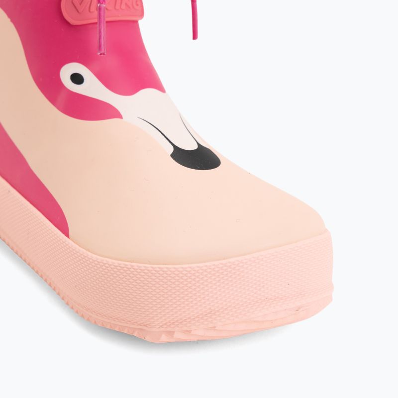 Cizme de cauciuc pentru copii Viking Footwear Alv Barefoot Paw Print roz deschis/magenta 7