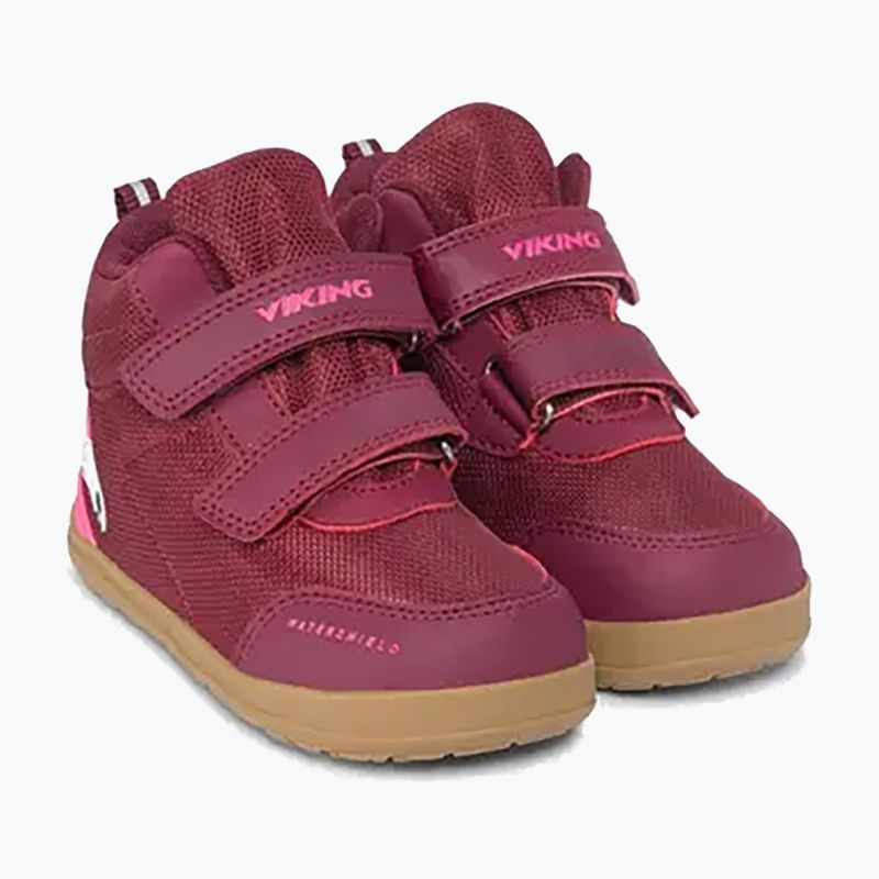 Încălțăminte barefoot pentru copii Viking Footwear Alv Barefoot Mid 2V Waterproof burgundy 10
