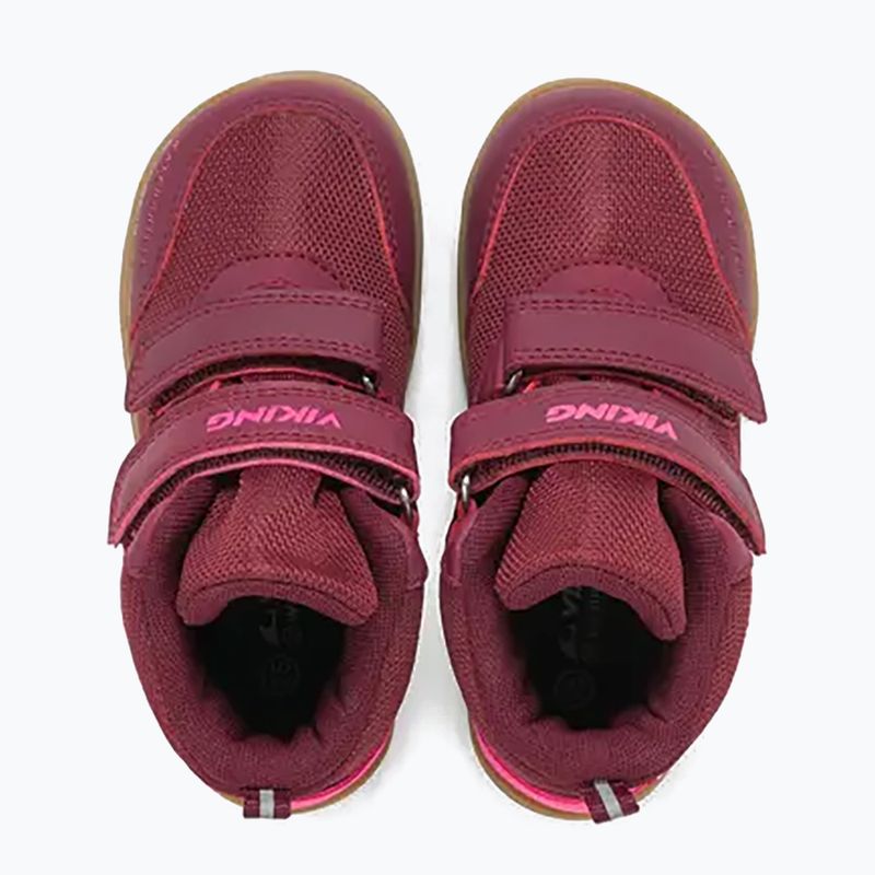 Încălțăminte barefoot pentru copii Viking Footwear Alv Barefoot Mid 2V Waterproof burgundy 13