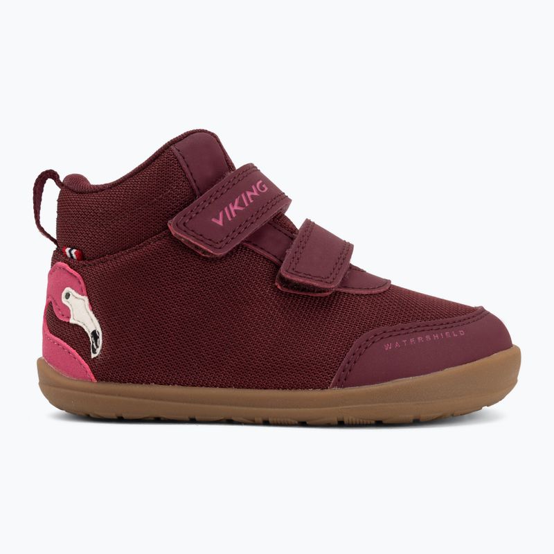 Încălțăminte barefoot pentru copii Viking Footwear Alv Barefoot Mid 2V Waterproof burgundy 2