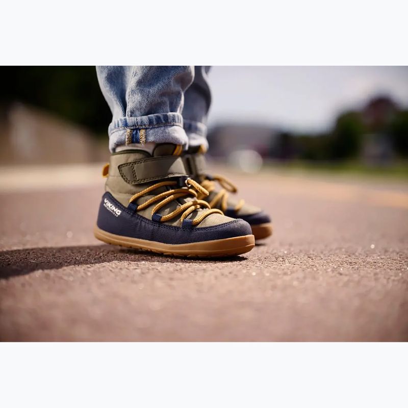 Încălțăminte barefoot pentru copii Viking Footwear Birch Barefoot Mid 1V Waterproof navy/olive 14