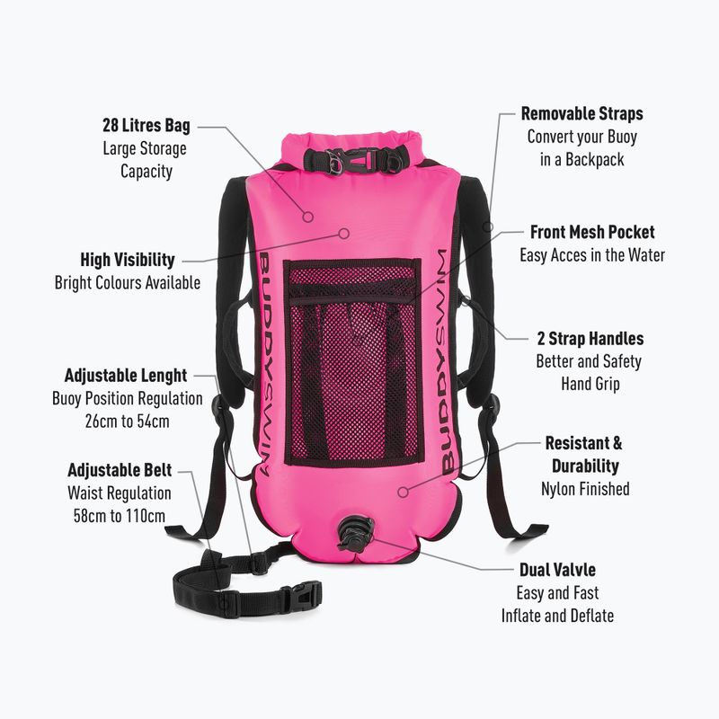Geamandură BuddySwim Backpack 28 l pink 2